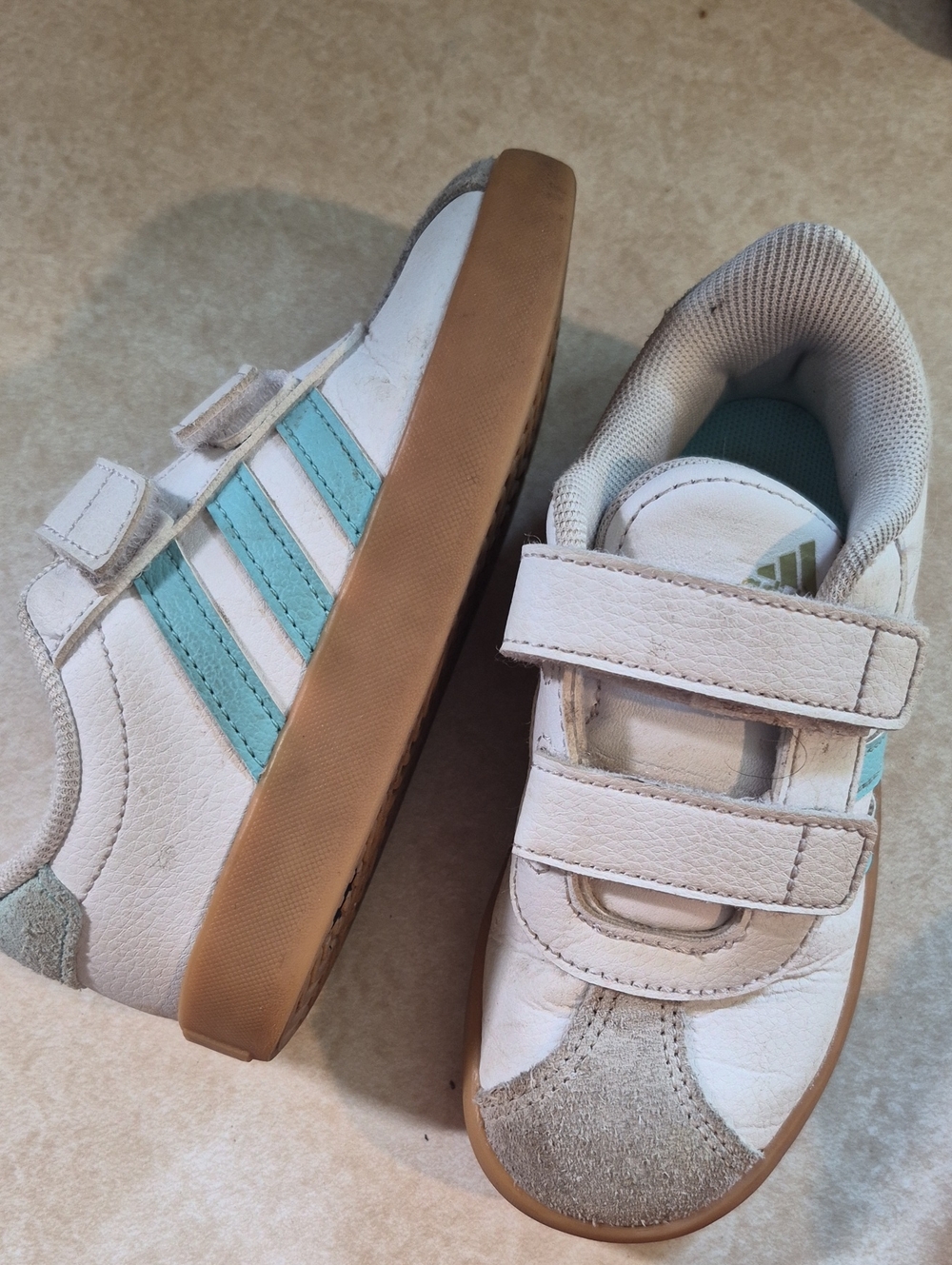 Adidas White Aqua VL Velcro Sneakers